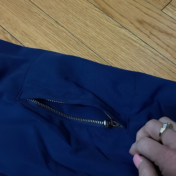 Lauren Ralph Lauren size medium Royal Blue zip up moto style jacket - Picture 8 of 10